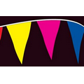 30' Fluorescent Standard Plasticloth Pennants w/ 12 Per String